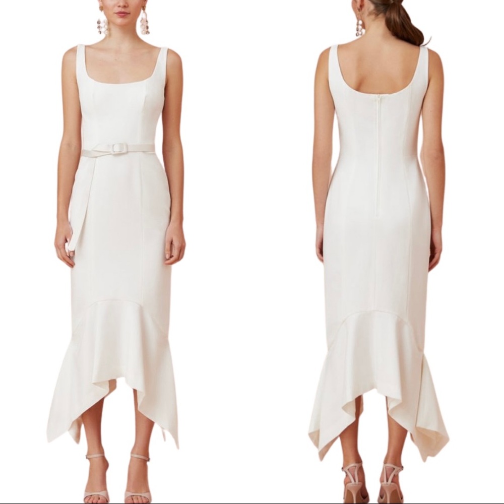 KEEPSAKE The Label Uptown Midi Dress Porcelain 6